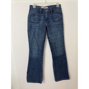 Express Precision Fit Jeans Womens 5/6 Blue Vintage Patch Pocket Y2K Grunge